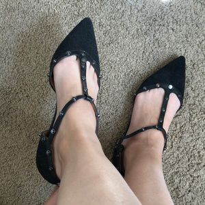 Halogen pointe black flats